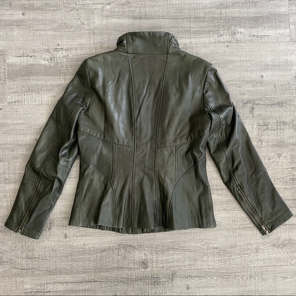 Danier Women’s Green Leather Jacket - M/L - Picture 3 of 4